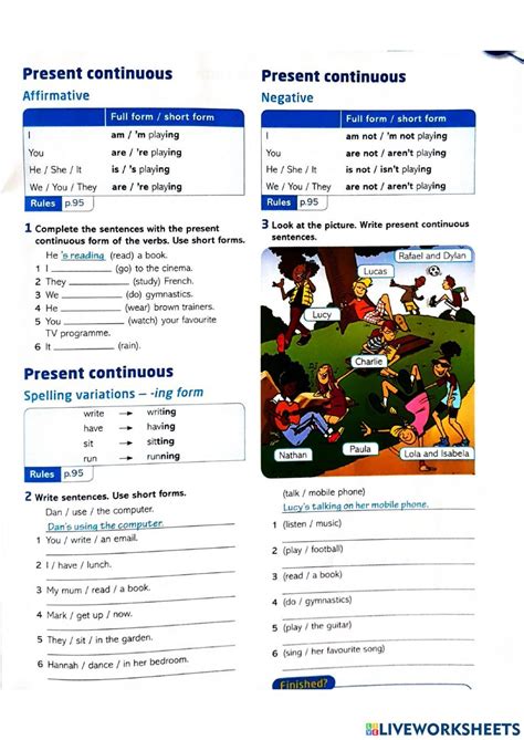 Ejercicio Online De Present Continuous Para Elementary Ejercicios De Ingles Actividades De