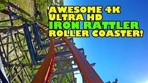 Awesome 4k Ultra Hd Roller Coaster Iron Rattler Front Seat Pov Six Flags Fiesta Texas Youtube