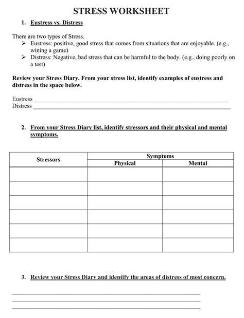 24 Free Printable Stress Management Worksheets Activities Templates