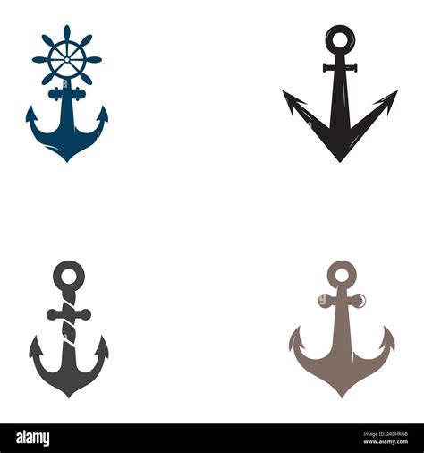 Logo And Anchor Symbol Design Vector Stock Vector Image And Art Alamy