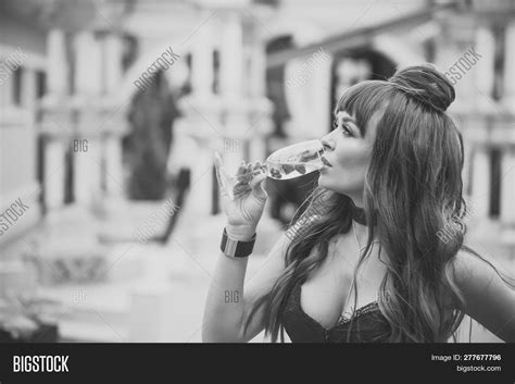 Woman Drinking Wine Image And Photo Free Trial Bigstock