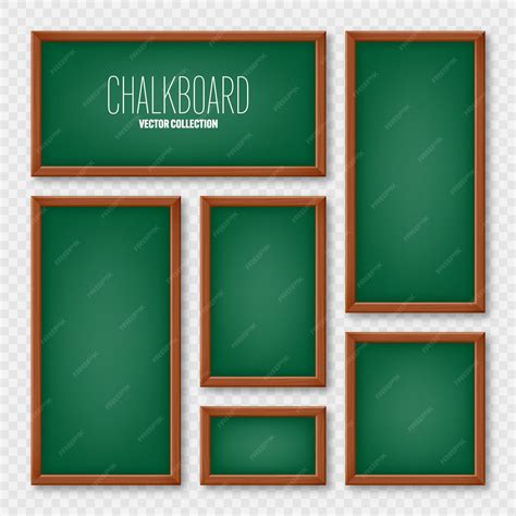 Premium Vector Realistic Various Chalkboards In A Wooden Frame Green