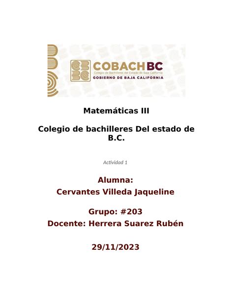 Tarea Matematicas Apuntes Matem Ticos Matem Ticas Iii Colegio De