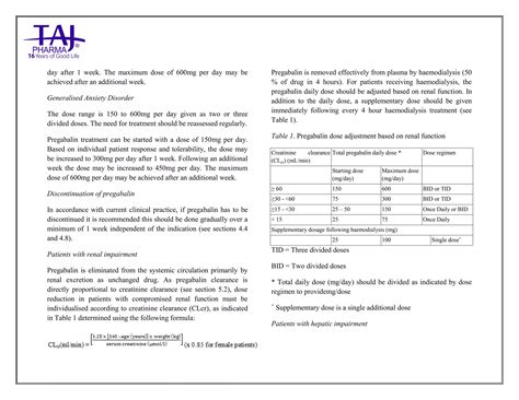 Pregabalin SR Capsules Taj Pharma SmPC | PPT