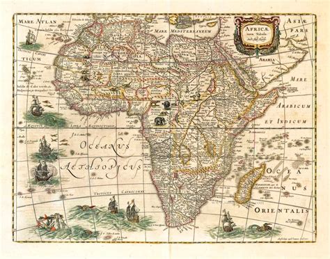 Old Antique Map Of Africa By H Hondius Published By J Janssonius