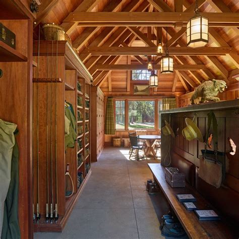 Rustic Log Cabin Living Room with Vaulted Ceiling