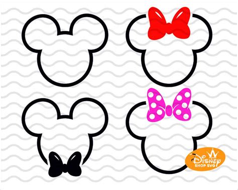 Mickey And Minnie Outline SVG Minnie Head Outline SVG Etsy