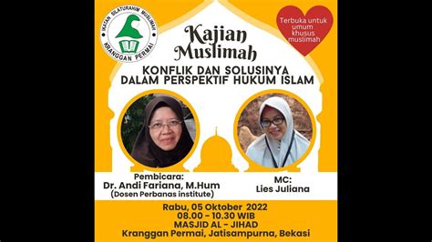 Konflik Dan Solusinya Dalam Perspektif Hukum Islam Bersama Dr Andi