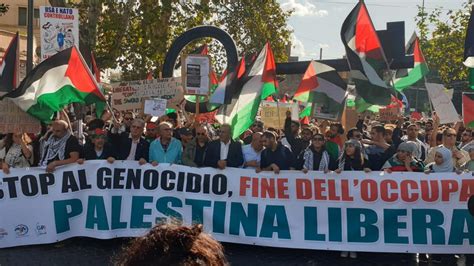 Stop Al Genocidio Migliaia In Corteo Per La Palestina