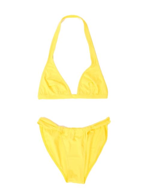 Boutique Les Prairies De Paris Fluorescent Yellow Two Piece Bikini