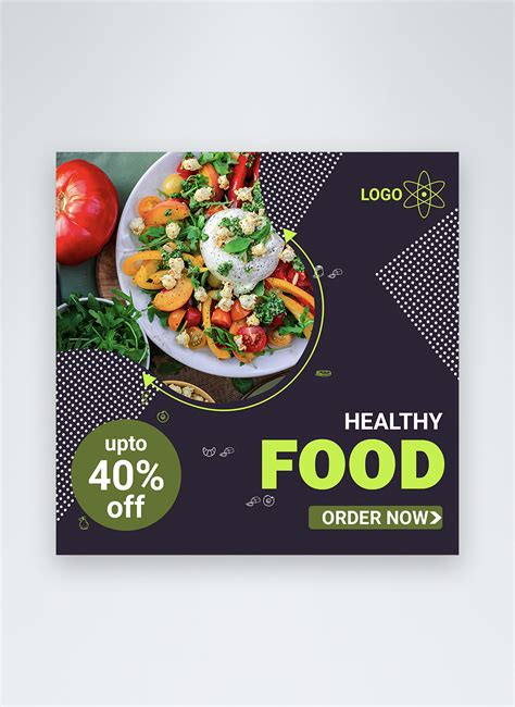 Healthy Food And Restaurant Template Instagram Post Design Template