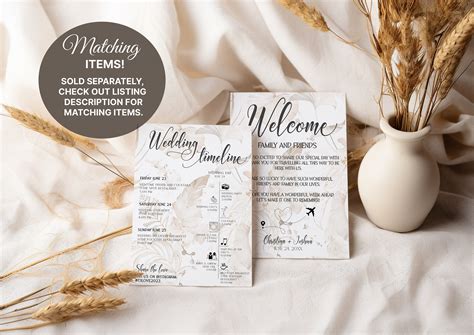 Gold Foil Printable Passport Wedding Invitation Template, Destination