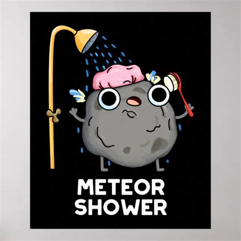 Meteor Shower Funny Science Pun Dark Bg Poster Zazzle