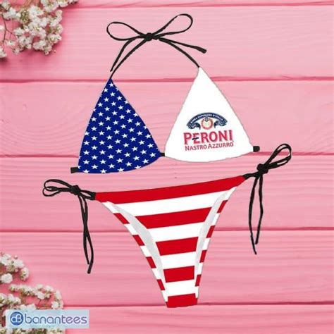American Flag Peroni Beer String Bikini Set Summer Gift For Womens Banantees