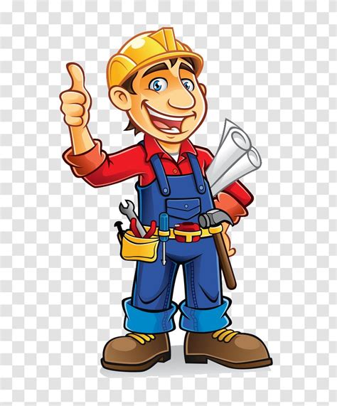 Construction Worker Architectural Engineering Cartoon Laborer