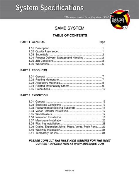 Pdf Mule Hide Self Adhering Modified Bitumen System Mule Hide Products Co Inc 04 1411