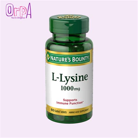 Natures Bounty L Lysine 1000mg 60 Tablets Orpa