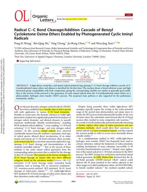 PDF Radical CC Bond Cleavage Addition Cascade Of Benzyl Cycloketone