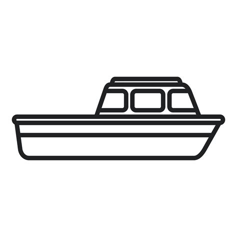 Engine Rescue Boat Icon Outline Vector Sea Search 16161241 Vector Art