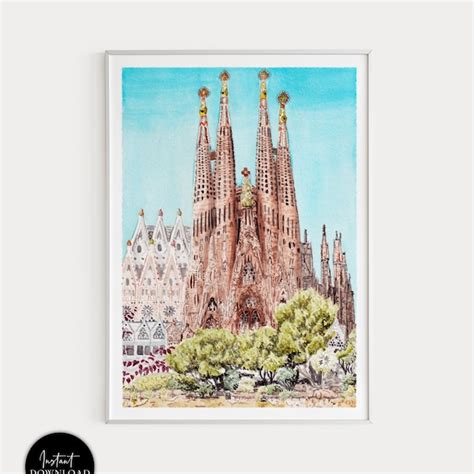 Framed Barcelona Art Etsy