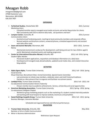 Meagan Robb Resume PDF