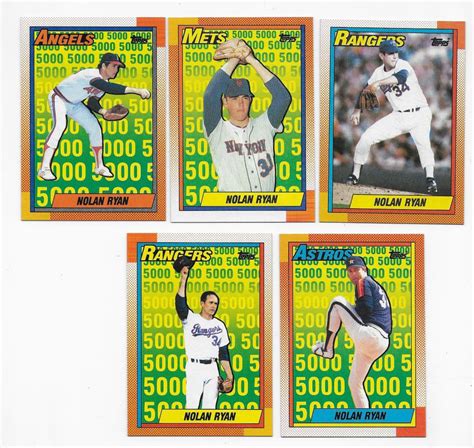 Bid Now 1990 Topps Nolan Ryan 5000 Strikeout 5 Card Commemorative Set