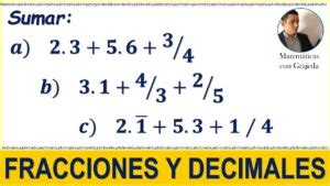 Suma Y Resta De Fracciones Decimales Ejemplos Y Ejercicios