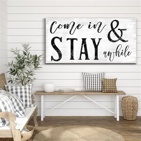 Come In And Stay Awhile Sign Stay Awhile Sing Home Decor Entryway