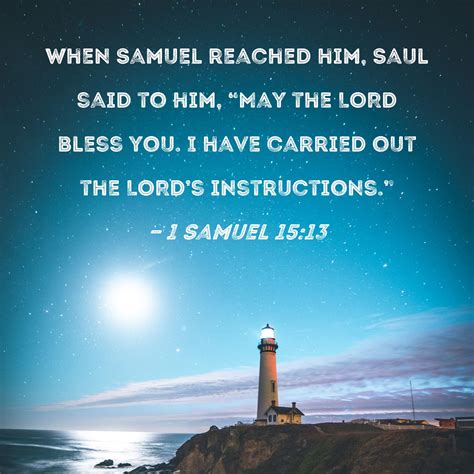 Samuel When Samuel Reached Him Saul Said To Him May The Lord