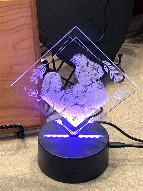 Custom Engraved Acrylic Led Color Light Personalized With Etsy