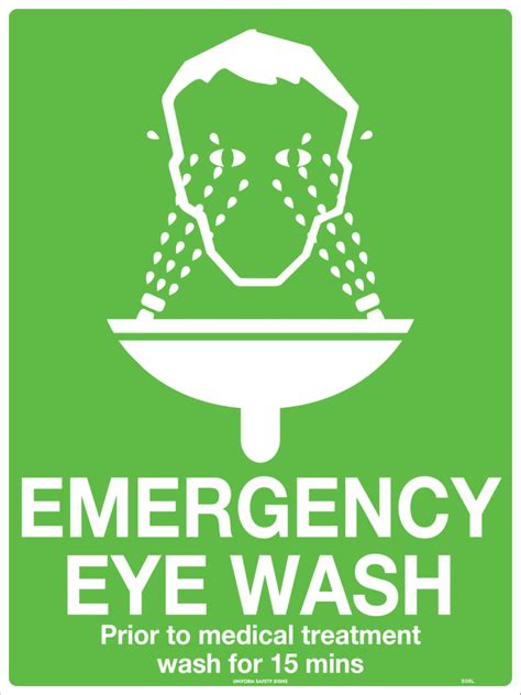 Emergency Eye Wash First Aid Signs USS