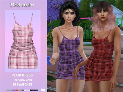 The Sims Resource Plaid Dress