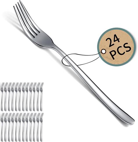 BEWOS Lot De 24 Fourchettes De Table En Acier Inoxydable 20 7 Cm 8 1