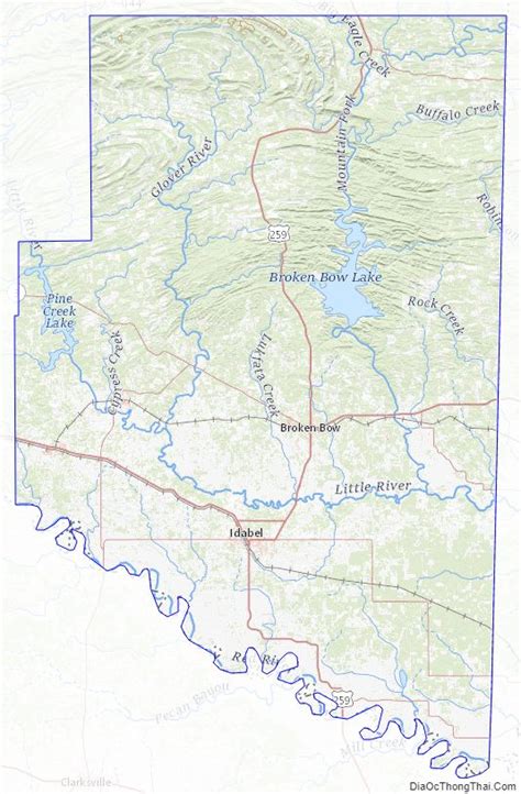 Map of McCurtain County, Oklahoma - Thong Thai Real