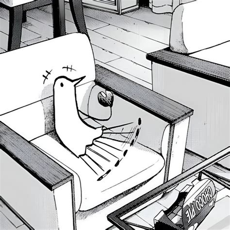 A Black And White Drawing Of A Cartoon Character Sitting In A Chair