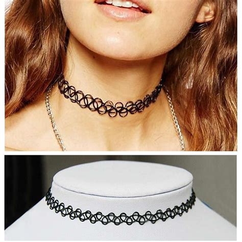 Vintage Punk Retro Gothic Stretch Elastic Tattoo Choker Necklace