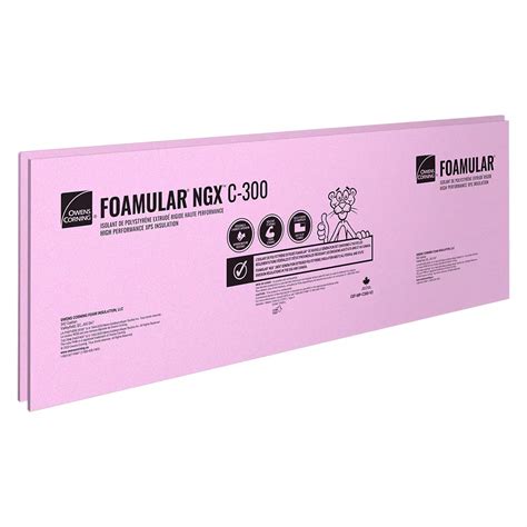 Owens Corning Foamular C 300 Extruded Polystyrene Rigid Insulation 24 Inch X 96 Inch X 2 Inch