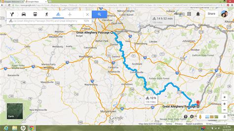 Great Allegheny Passage Elevation Map - Map