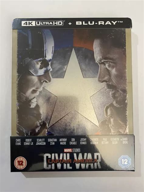 CAPTAIN AMERICA CIVIL War 4K Ultra Hd Blu Ray Steelbook New And