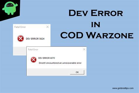 Fix Cod Warzone Dev Error And