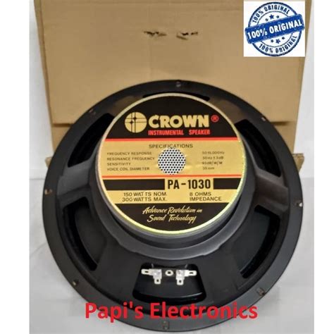 Crown PA 1030 10 Inch Instrumental Speaker 300Watts Shopee Philippines