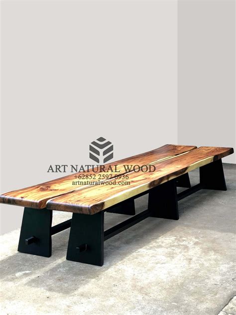 Bangku Panjang Kayu Trembesi Solid Art Natural Wood