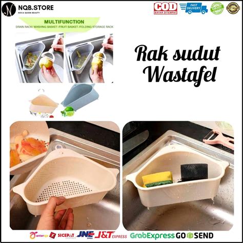 Jual Rak Sudut Wastafel Segitiga Unik Holder Spons Cuci Piring Rak