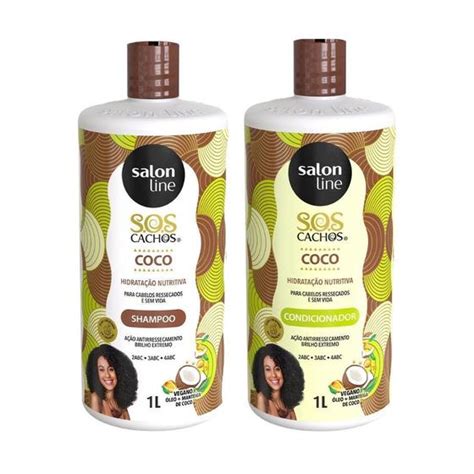 Kit Sos Cachos Coco Tratamento Profundo Para O Cabelo Shampoo E