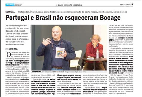 Lan Amento Do Livro O Centen Rio De Bocage Em Em Portugal E No