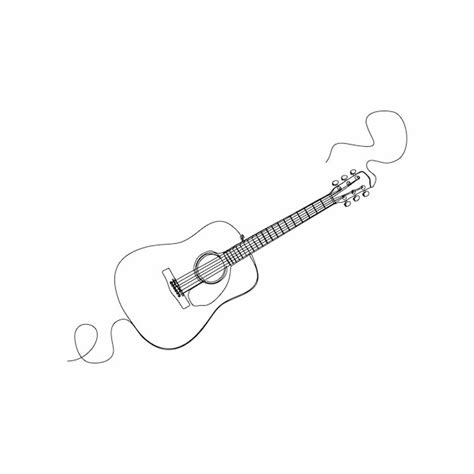 Premium Vector Acoustic Guitar Continuous Line Drawing Art