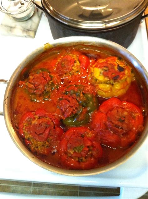 Stuffed Bell Peppers In Tomato Sauce Food Is Sometimes Art Pi