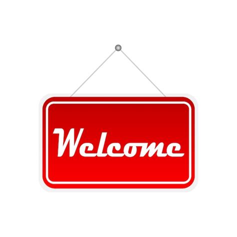 Premium Vector Red Sign Welcome Vector Illustration