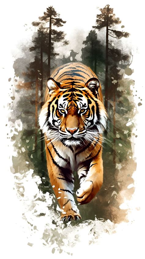 Radiant Splendor: Watercolor Tiger Painting | Tigre aquarelle, Peinture ...