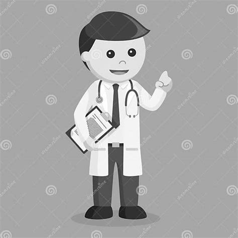 Doctor Character Profession Design Vector Black and White Stock Vector - Illustration of flat ...